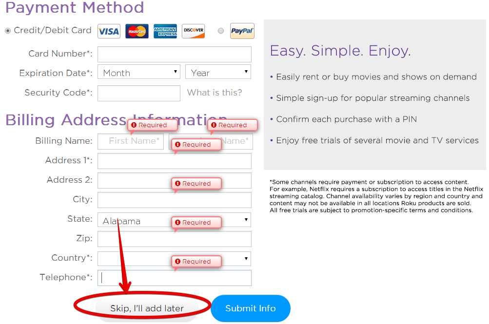 Activate Phone Billing Account Password